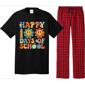 Groovy Teacher Student 100th Day Of School Happy 100 Days Funny Pajama Set