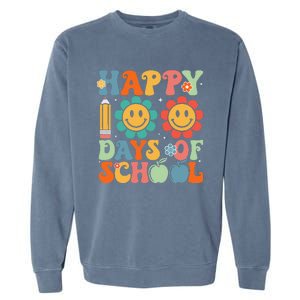 Groovy Teacher Student 100th Day Of School Happy 100 Days Funny Garment-Dyed Sweatshirt