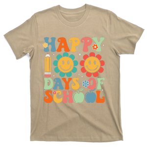 Groovy Teacher Student 100th Day Of School Happy 100 Days Funny T-Shirt