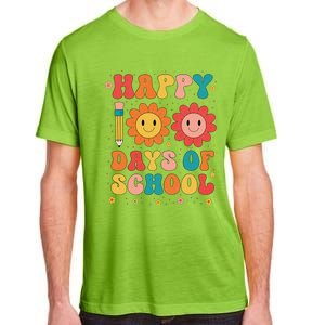 Groovy Teacher Student 100th Day Of School Happy 100 Days Adult ChromaSoft Performance T-Shirt