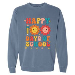 Groovy Teacher Student 100th Day Of School Happy 100 Days Garment-Dyed Sweatshirt