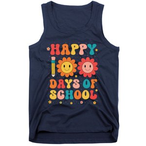 Groovy Teacher Student 100th Day Of School Happy 100 Days Tank Top