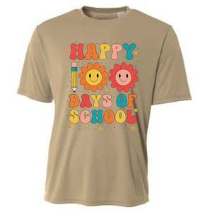 Groovy Teacher Student 100th Day Of School Happy 100 Days Cooling Performance Crew T-Shirt