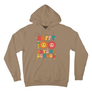 Groovy Teacher Student 100th Day Of School Happy 100 Days Hoodie