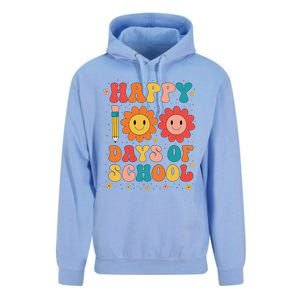 Groovy Teacher Student 100th Day Of School Happy 100 Days Unisex Surf Hoodie