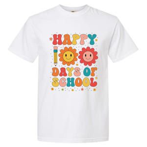 Groovy Teacher Student 100th Day Of School Happy 100 Days Garment-Dyed Heavyweight T-Shirt