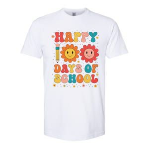 Groovy Teacher Student 100th Day Of School Happy 100 Days Softstyle CVC T-Shirt