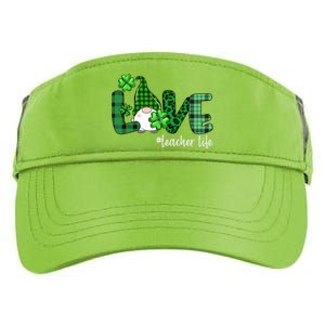 Gnome Teacher St Patricks day Love Teacher Life Shamrock Adult Drive Performance Visor