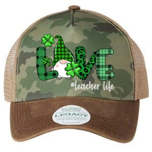 Gnome Teacher St Patricks day Love Teacher Life Shamrock Legacy Tie Dye Trucker Hat