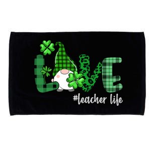 Gnome Teacher St Patricks day Love Teacher Life Shamrock Microfiber Hand Towel