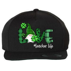 Gnome Teacher St Patricks day Love Teacher Life Shamrock Wool Snapback Cap