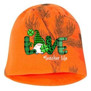 Gnome Teacher St Patricks day Love Teacher Life Shamrock Kati - Camo Knit Beanie