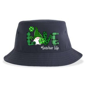 Gnome Teacher St Patricks day Love Teacher Life Shamrock Sustainable Bucket Hat