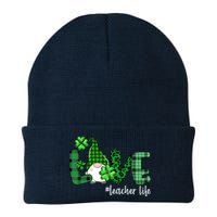 Gnome Teacher St Patricks day Love Teacher Life Shamrock Knit Cap Winter Beanie