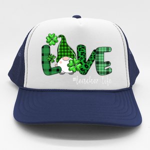 Gnome Teacher St Patricks day Love Teacher Life Shamrock Trucker Hat