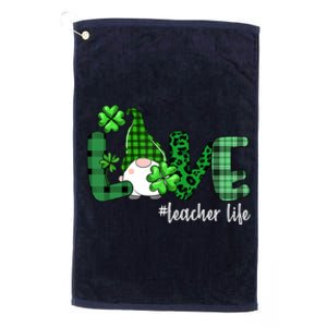 Gnome Teacher St Patricks day Love Teacher Life Shamrock Platinum Collection Golf Towel