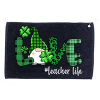 Gnome Teacher St Patricks day Love Teacher Life Shamrock Grommeted Golf Towel