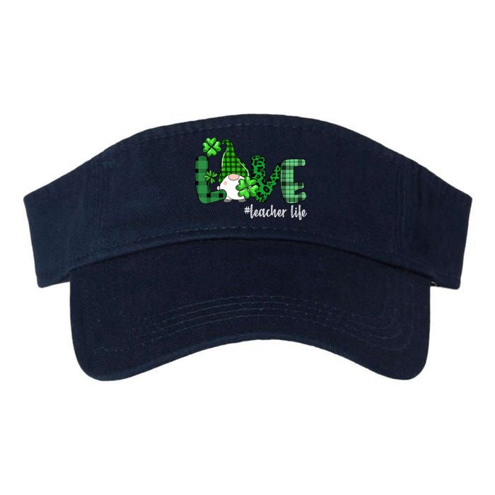 Gnome Teacher St Patricks day Love Teacher Life Shamrock Valucap Bio-Washed Visor