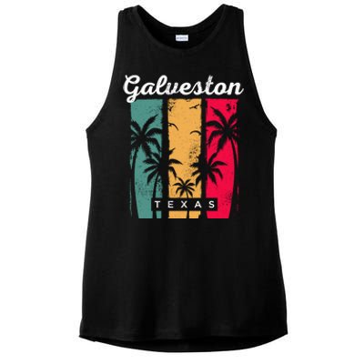 Galveston Texas Summer Tx Tropical Galvestonian Beach Lover Funny Gift Ladies PosiCharge Tri-Blend Wicking Tank