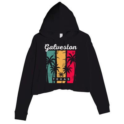 Galveston Texas Summer Tx Tropical Galvestonian Beach Lover Funny Gift Crop Fleece Hoodie