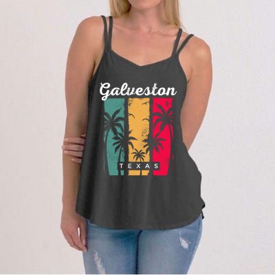 Galveston Texas Summer Tx Tropical Galvestonian Beach Lover Funny Gift Women's Strappy Tank