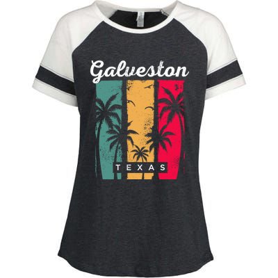 Galveston Texas Summer Tx Tropical Galvestonian Beach Lover Funny Gift Enza Ladies Jersey Colorblock Tee