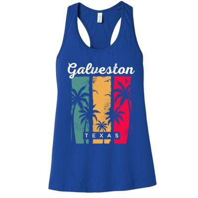 Galveston Texas Summer Tx Tropical Galvestonian Beach Lover Funny Gift Women's Racerback Tank