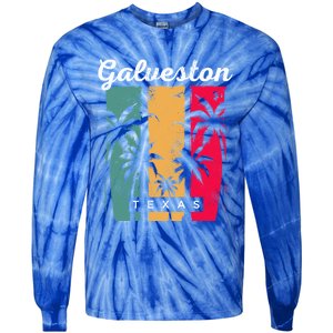 Galveston Texas Summer Tx Tropical Galvestonian Beach Lover Funny Gift Tie-Dye Long Sleeve Shirt