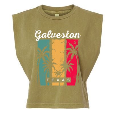 Galveston Texas Summer Tx Tropical Galvestonian Beach Lover Funny Gift Garment-Dyed Women's Muscle Tee