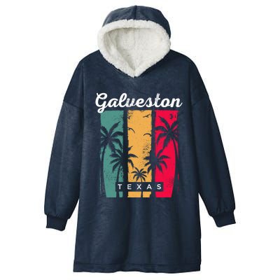 Galveston Texas Summer Tx Tropical Galvestonian Beach Lover Funny Gift Hooded Wearable Blanket