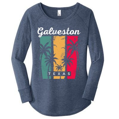 Galveston Texas Summer Tx Tropical Galvestonian Beach Lover Funny Gift Women's Perfect Tri Tunic Long Sleeve Shirt