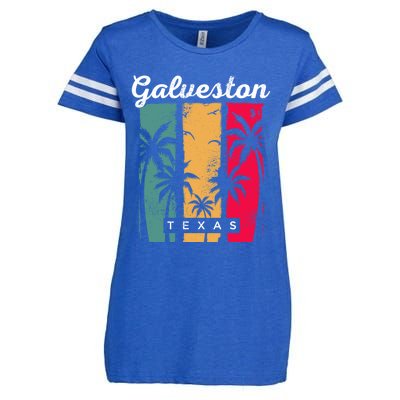 Galveston Texas Summer Tx Tropical Galvestonian Beach Lover Funny Gift Enza Ladies Jersey Football T-Shirt