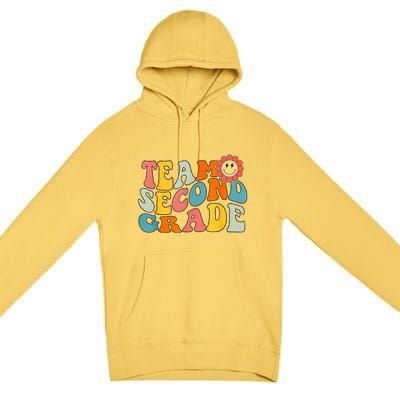 Groovy Team Second Grade Back To School Teacher Student Gift Premium Pullover Hoodie