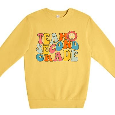 Groovy Team Second Grade Back To School Teacher Student Gift Premium Crewneck Sweatshirt