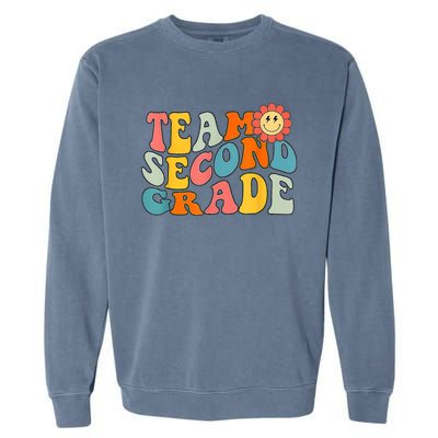 Groovy Team Second Grade Back To School Teacher Student Gift Garment-Dyed Sweatshirt