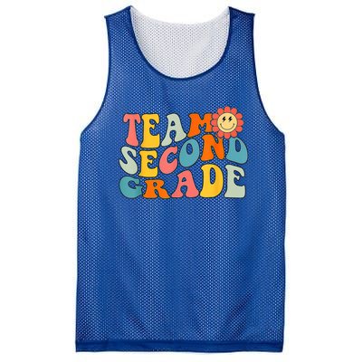 Groovy Team Second Grade Back To School Teacher Student Gift Mesh Reversible Basketball Jersey Tank