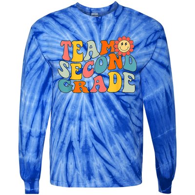 Groovy Team Second Grade Back To School Teacher Student Gift Tie-Dye Long Sleeve Shirt