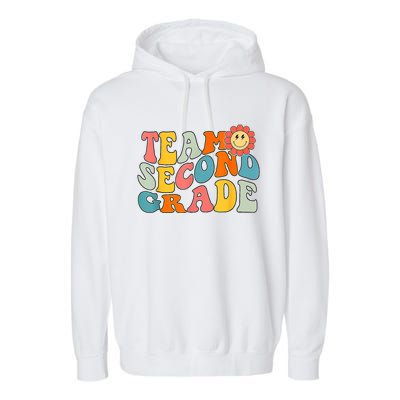 Groovy Team Second Grade Back To School Teacher Student Gift Garment-Dyed Fleece Hoodie