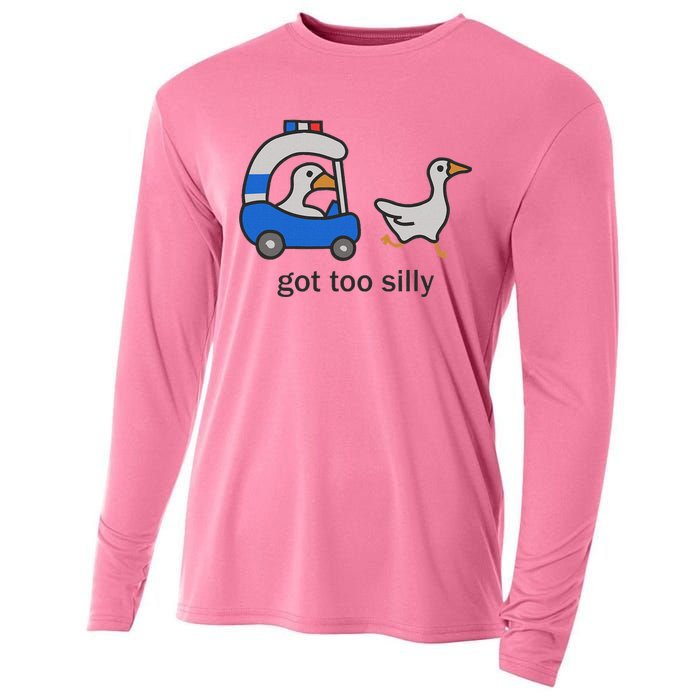 Got Too Silly Funny Goose Police Cooling Performance Long Sleeve Crew