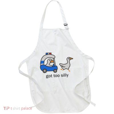 Got Too Silly Funny Goose Police Full-Length Apron With Pockets