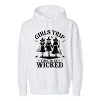 Girl.S Trip Salem Basic Witch Halloween Women Garment-Dyed Fleece Hoodie