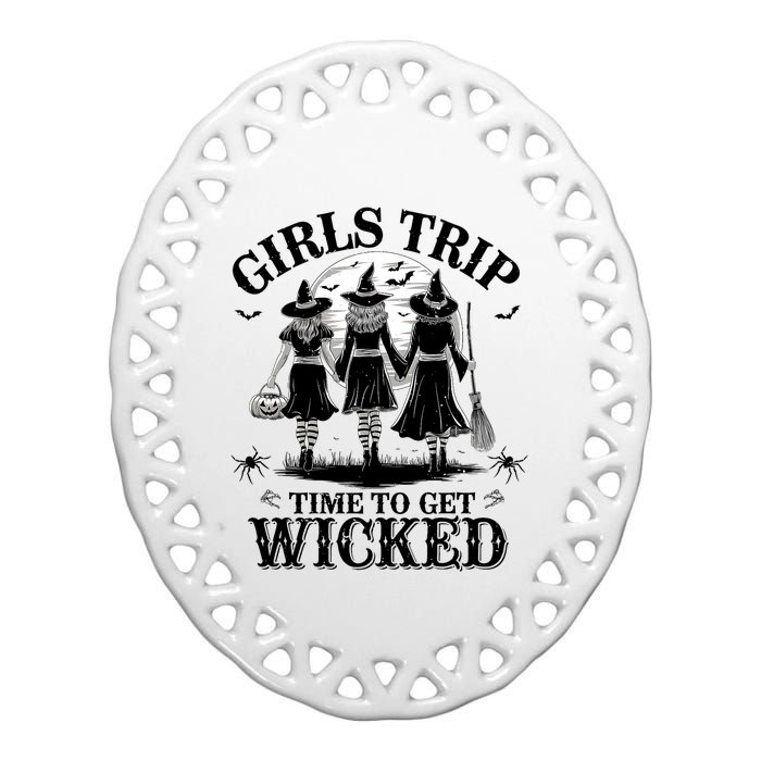 Girl.S Trip Salem Basic Witch Halloween Women Ceramic Oval Ornament