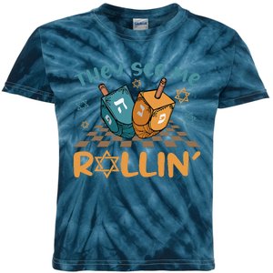 Groovy They See Me Rollin Hanukkah 2024 Dreidel Game Jewish Kids Tie-Dye T-Shirt