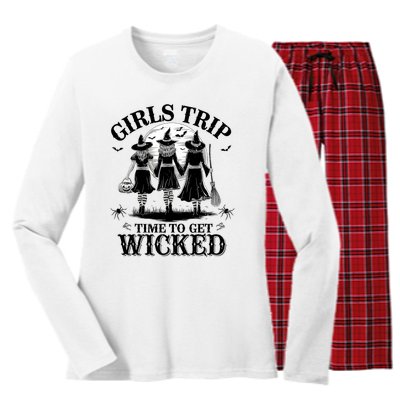 G.I.R.L.S Trip Salem Basic Witch Halloween Women's Long Sleeve Flannel Pajama Set 