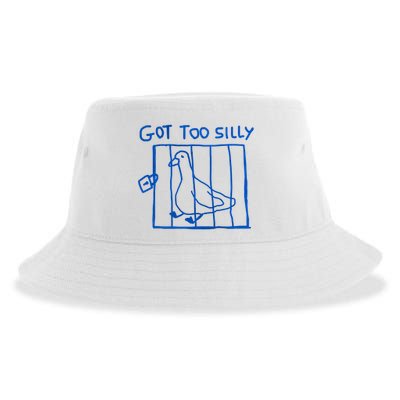 Got Too Silly Funny Duck, Silly Goose Funny, meme Sustainable Bucket Hat