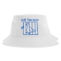 Got Too Silly Funny Duck, Silly Goose Funny, meme Sustainable Bucket Hat