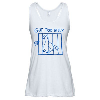 Got Too Silly Funny Duck, Silly Goose Funny, meme Ladies Essential Flowy Tank