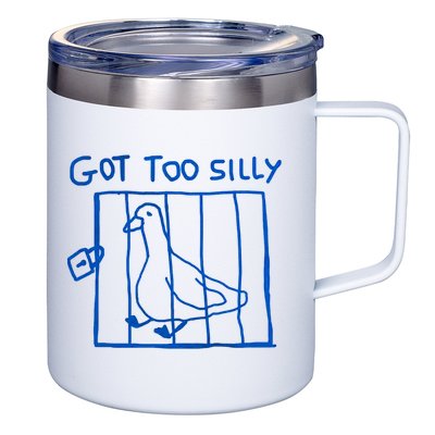 Got Too Silly Funny Duck, Silly Goose Funny, meme 12oz Stainless Steel Coffee Mug