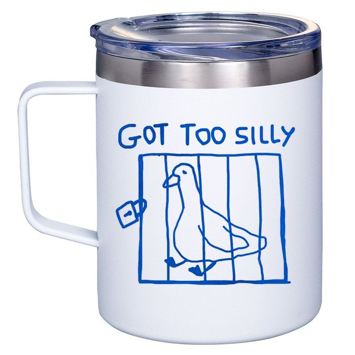 Got Too Silly Funny Duck, Silly Goose Funny, meme 12oz Stainless Steel Coffee Mug