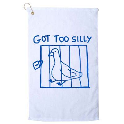Got Too Silly Funny Duck, Silly Goose Funny, meme Golf Towel